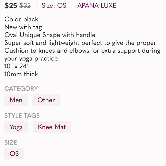 Yoga black Knee Mat-Apana Luxe - Picture 4 of 5